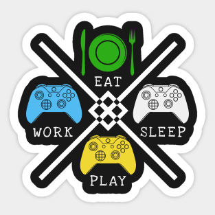 EAT WORK PLAY SLEEP REPEAT Sticker